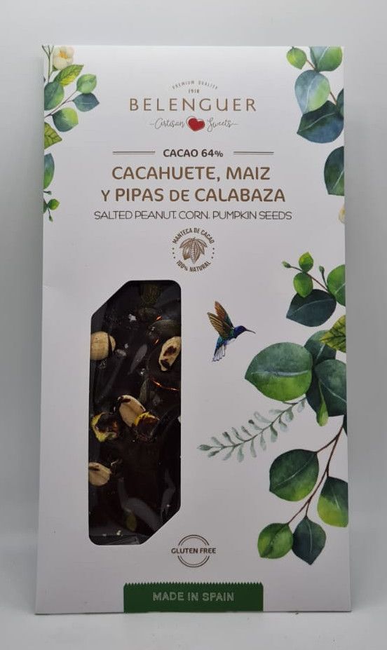 CHOCOLATE CACAHUETE SALADO, MAIZ Y PIPA DE CALABAZA - Imagen 2