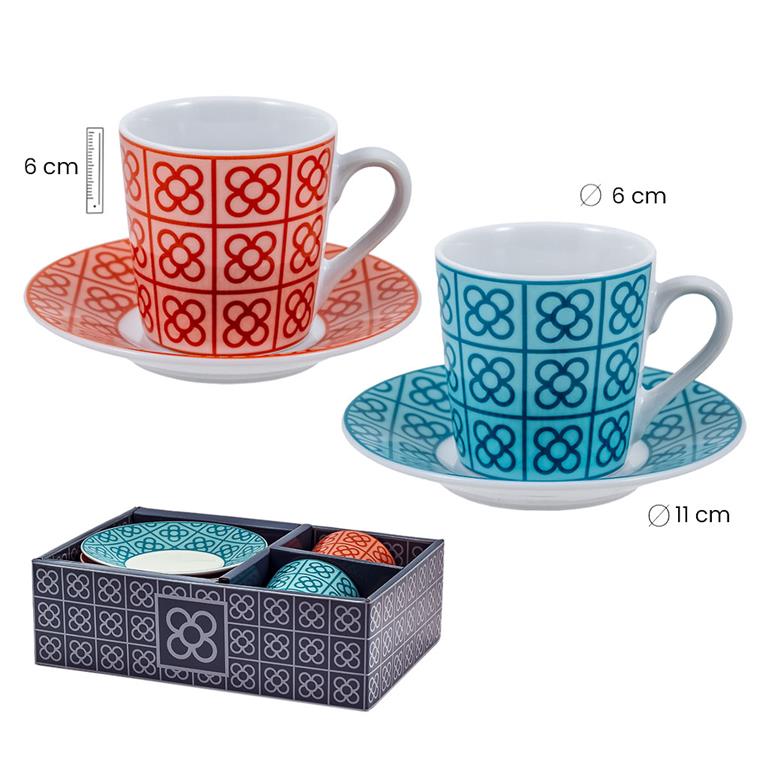SIMPLE FLOWER (dos tazas con plato) - Imagen 2